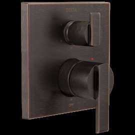 Delta Ara(R): Angular Modern Monitor(R) 14 Series Valve Trim with 6-Setting Integrated Diverter, T24967-RB