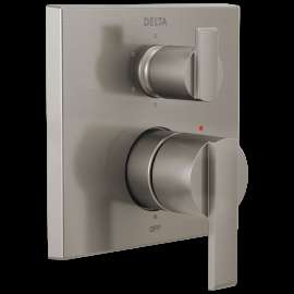 Delta Ara(R): Angular Modern Monitor(R) 14 Series Valve Trim with 6-Setting Integrated Diverter, T24967-SS