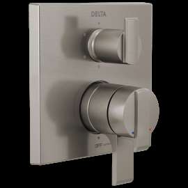 Delta Ara(R): Angular Modern Monitor(R) 17 Series Valve Trim with 6-Setting Integrated Diverter, T27967-SS