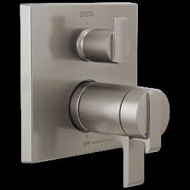 Delta Ara(R): Angular Modern TempAssure(R) 17T Series Valve Trim with 3-Setting Integrated Diverter, T27T867-SS