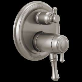 Delta Cassidy(R): Traditional 2-Handle TempAssure(R) 17T Series Valve Trim with 3-Setting Integrated Diverter, T27T897-SS