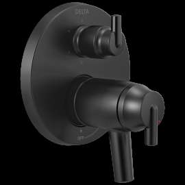 Delta Trinsic(R): Contemporary TempAssure(R) 17T Series Valve Trim with 6-Setting Integrated Diverter, T27T959-BL