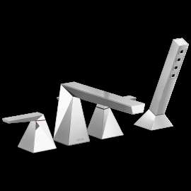 Delta Trillian(TM): Two-Handle Roman Tub Trim with Hand Shower, T4743-PR