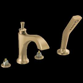 Delta Dorval(TM): Roman Tub with Hand Shower Trim - Less Handles, T4756-CZLHP
