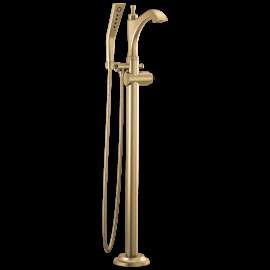 Delta Dorval(TM): Single Handle Floor Mount Tub Filler Trim - Less Handle, T4756-CZLHP-FL