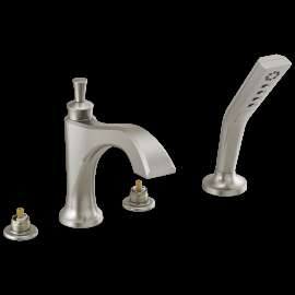 Delta Dorval(TM): Roman Tub with Hand Shower Trim - Less Handles, T4756-SSLHP