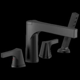 Delta Zura(R): 4-hole Roman Tub with Handshower Trim, T4774-BL