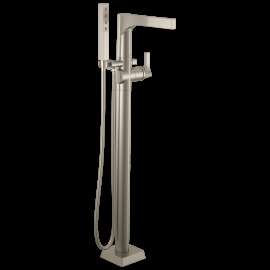 Delta Zura(R): Single Handle Floor Mount Tub Filler Trim with Hand Shower, T4774-SSFL