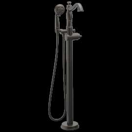 Delta Cassidy(R): Single Handle Floor Mount Tub Filler Trim with Hand Shower - Less Handle, T4797-RBFL-LHP