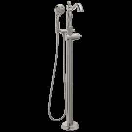 Delta Cassidy(R): Single Handle Floor Mount Tub Filler Trim with Hand Shower - Less Handle, T4797-SSFL-LHP
