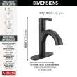 15749LF-BLPD Nicoli 6.81-in x 6.06-in x 8.75-in Single Handle Pull-Down Bathroom Faucet, Matte Black