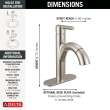 15749LF-SSPD Nicoli 6.81-in x 6.06-in x 8.75-in Single Handle Pull-Down Bathroom Faucet, Stainless