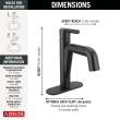 15849LF-BLPD Nicoli 7.31-in x 6.06-in x 8.63-in Single Handle Pull-Donw Bathroom Faucet, Matte Black