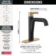 15849LF-GZ Nicoli 7.94-in x 6.00-in x 9.06-in Single Handle Bathroom Faucet, Matte Black and Champagne Bronze