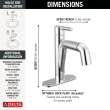 15849LF-PD Nicoli 7.31-in x 6.06-in x 8.63-in Single Handle Pull-Down Bathroom Faucet, Chrome