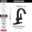 15855LF-BL Albion 6.50-in x 6.06-in x 8.00-in Single Handle Bathroom Faucet, Matte Black