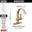 15855LF-CZ Albion 6.50-in x 6.06-in x 8.00-in Single Handle Bathroom Faucet, Champagne Bronze