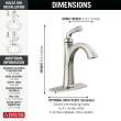 15864LF-SP Geist 7.25-in x 6.31-in x 9.50-in Single Handle Bathroom Faucet, Spotshield Brushed Nickel