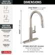 19867LF-SS Nicoli 11.06-in x 10.75-in x 17.06-in Single-Handle Pull-Down Kitchen Faucet, Stainless
