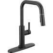 19868LF-GZ Nicoli 11.06-in x 10.75-in x 15.75-in Single-Handle Pull-Down Kitchen Faucet, Matte Black and Champagne Bronze