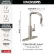 19868LF-SS Nicoli 11.06-in x 10.75-in x 15.75-in Single-Handle Pull-Down Kitchen Faucet, Stainless
