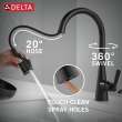 19893Z-BLSD-DST Boyd 11.63-in x 10.75-in x 16.50-in Single-Handle Pull-Down Kitchen Faucet with Soap Dispenser and Shieldspray Technology, Matte Black
