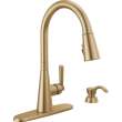 19893Z-CZSD-DST Boyd 11.63-in x 10.75-in x 16.50-in Single-Handle Pull-Down Kitchen Faucet with Soap Dispenser and Shieldspray Technology, Champagne Bronze