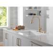 19893Z-CZSD-DST Boyd 11.63-in x 10.75-in x 16.50-in Single-Handle Pull-Down Kitchen Faucet with Soap Dispenser and Shieldspray Technology, Champagne Bronze