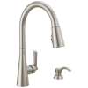 19893Z-SPSD-DST Boyd 11.63-in x 10.75-in x 16.50-in Single-Handle Pull-Down Kitchen Faucet with Soap Dispenser and Shieldspray Technology, Spotshield Stainless