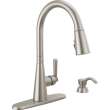 19893Z-SPSD-DST Boyd 11.63-in x 10.75-in x 16.50-in Single-Handle Pull-Down Kitchen Faucet with Soap Dispenser and Shieldspray Technology, Spotshield Stainless