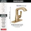 576-CZ-PR-LPU-DST Stryke 6.56-in x 6.00-in x 6.88-in Single Handle Bathroom Faucet, Lumicoat Champagne Bronze