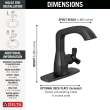 5766-BLLPU-DST Stryke 6.56-in x 6.00-in x 6.88-in Single Handle Bathroom Faucet, Matte Black