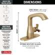 5766-CZ-PR-LPU-DST Stryke 6.56-in x 6.00-in x 6.88-in Single Handle Bathroom Faucet, Lumicoat Champagne Bronze