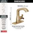 5766-CZ-PR-MPU-DST Stryke 6.56-in x 6.00-in x 6.88-in Single Handle Bathroom Faucet, Lumicoat Champagne Bronze