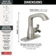 5766-SS-PR-LPU-DST Stryke 6.56-in x 6.00-in x 6.88-in Single Handle Bathroom Faucet, Lumicoat Stainless