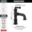 584-BLLPU-DST Broderick 7.13-in x 2.00-in x 7.56-in Single Handle Bathroom Faucet, Matte Black
