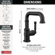 584SH-BL-DST Broderick 7.13-in x 2.00-in x 7.94-in Single Handle Bathroom Faucet, Matte Black