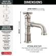 587-SS-PR-DST Broderick 7.13-in x 2.00-in x 7.50-in Single Handle Bathroom Faucet, Lumicoat Stainless