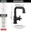 587SH-BL-DST Broderick 7.13-in x 2.00-in x 7.94-in Single Handle Bathroom Faucet, Matte Black