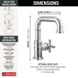 587SH-PR-DST Broderick 7.13-in x 2.00-in x 7.94-in Single Handle Bathroom Faucet, Lumicoat Chrome