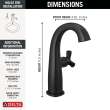 6776-BL-DST Stryke 6.63-in x 4.31-in x 9.50-in Single Handle Mid-Height Bathroom Faucet, Matte Black
