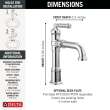 684-PR-DST Broderick 7.13-in x 2.00-in x 9.06-in Single Handle Bathroom Faucet, Lumicoat Chrome