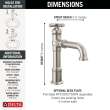687-SS-PR-DST Broderick 7.13-in x 2.00-in x 9.00-in Single Handle Bathroom Faucet, Lumicoat Stainless