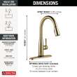 9113T-CZ-DST Essa 1.25-in x 10.75-in x 16.00-in Single-Handle Pull-Down Kitchen Faucet with Touch2O Technology, Champagne Bronze