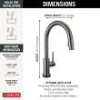 9159TL-KS-DST Trinsic 11.38-in x 4.19-in x 16.19-in Touch2O Kitchen Faucet with Touchless Technology, Black Stainless