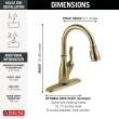 9178TLV-CZ-DST Leland 11.63-in x 10.75-in x 15.38-in VoiceIQ Kitchen Faucet with Touch2O with Touchless Technology, Champagne Bronze