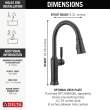 9184-BL-DST Renaldi 11.56-in x 2.81-in x 16.56-in Single-Handle Pull-Down Kitchen Faucet, Matte Black