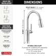 9184-PR-DST Renaldi 11.56-in x 2.81-in x 16.56-in Single-Handle Pull-Down Kitchen Faucet, Lumicoat Chrome