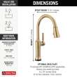 9184TL-CZ-PR-DST Renaldi 11.56-in x 2.81-in x 17.00-in Touch2O Kitchen Faucet with Touchless Technology, Lumicoat Champagne Bronze