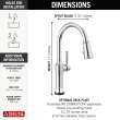 9184TL-PR-DST Renaldi 11.56-in x 2.81-in x 17.00-in Touch2O Kitchen Faucet with Touchless Technology, Lumicoat Chrome